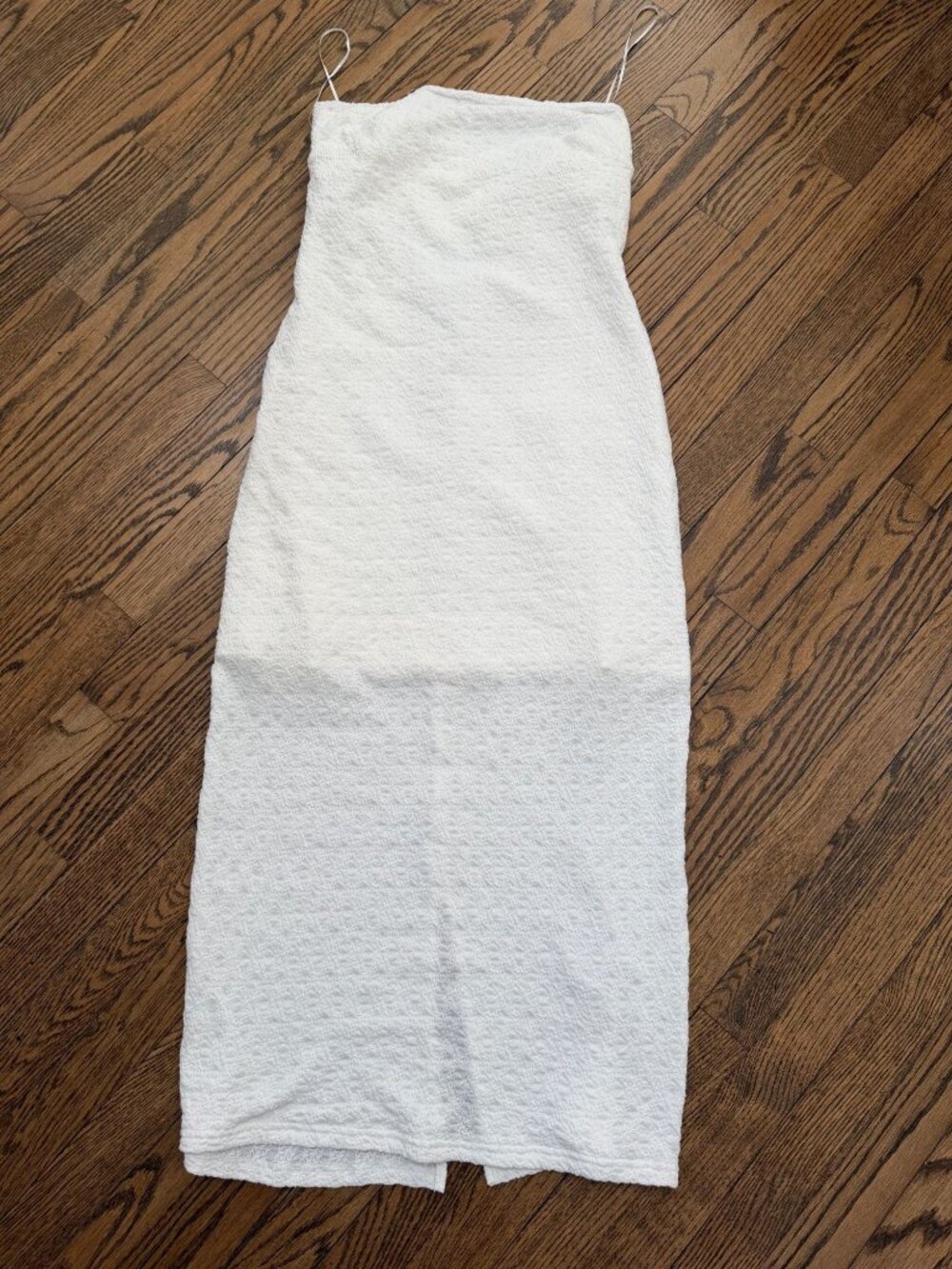 NWT CRESCENT Knit Dress With Corset White Strapless Midi Size Large